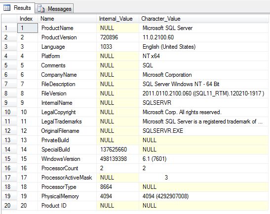 determine sql server version number