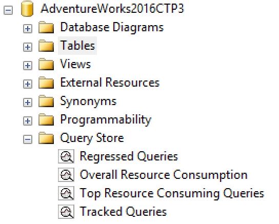 sql server 2016 new features query store reports in management studio