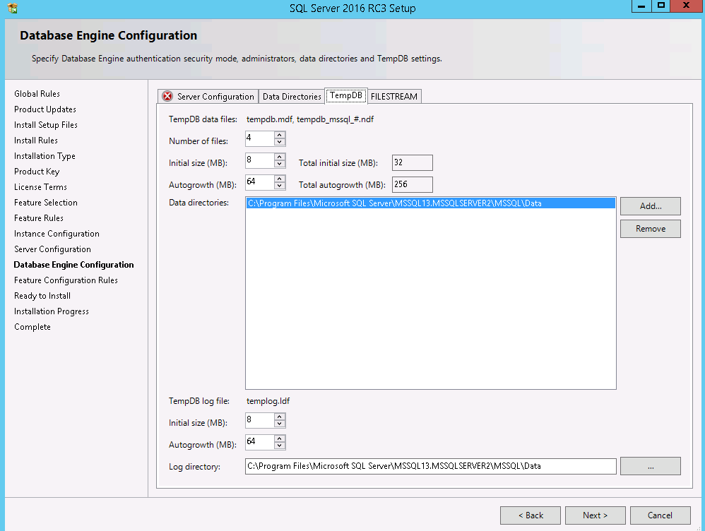 New Feature of SQL Server 2016 configure multiple tempdb files