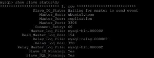 setup mysql replication show slave status